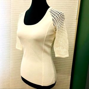 Cache white mesh top